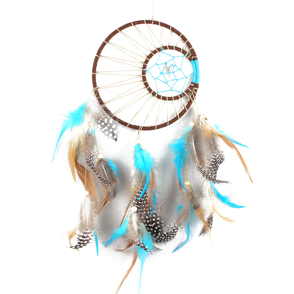 

Sun Moon Dream Catcher Net Feather Manual Pendant Wind Chime Home Decor, 501 Original