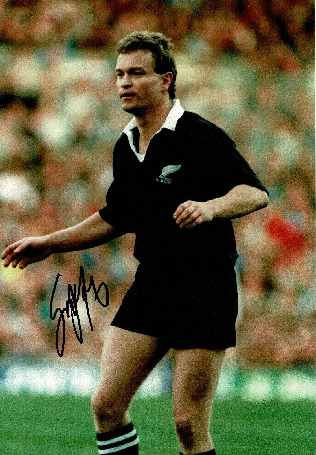 Grant Fox Signed 12X8 Photo Poster painting ALL BLACKS NEW ZEALAND AFTAL COA (D)