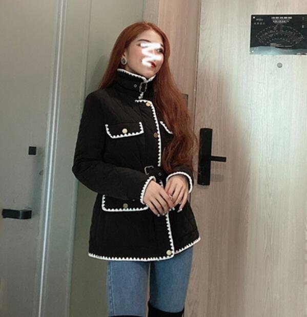 Black Big Size Long Cotton-padded Coat Long Sleeve Loose Fit Women Parkas Fashion Tide New Spring Autumn 2020
