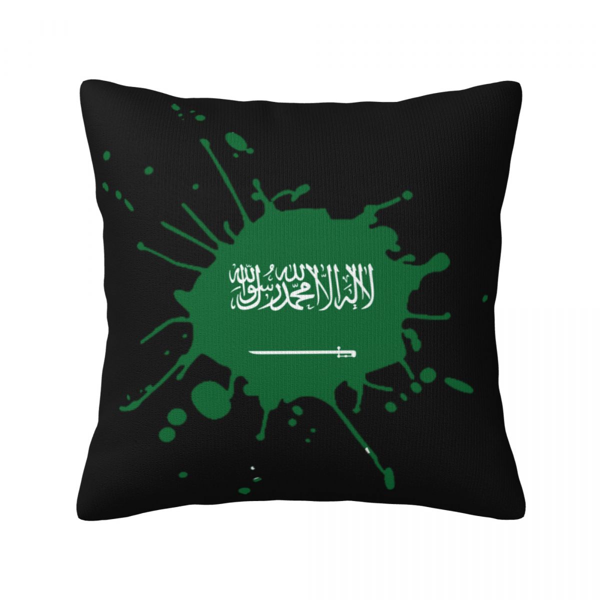 Saudi Arabia Ink Spatter Decorative Throw Pillow