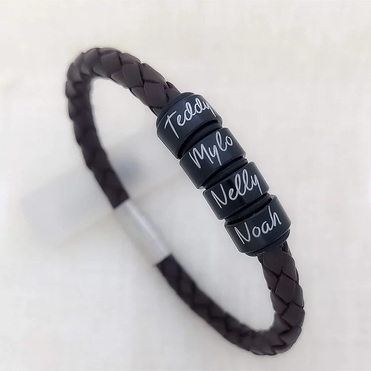 For Father - We Love You Daddy Customized Name Bead Bracelet