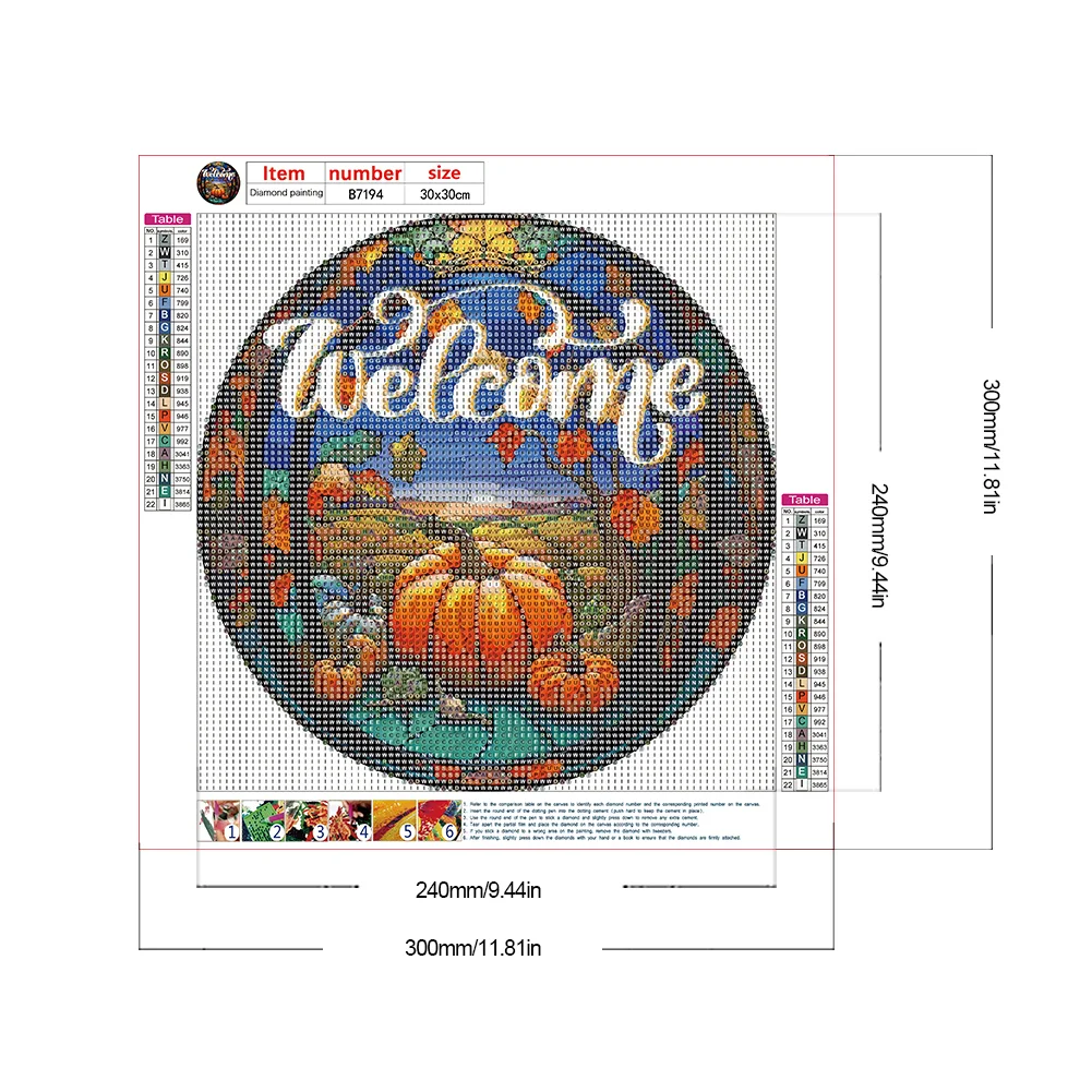 Diamond Painting - Full Round Drill - Fall Pumpkin(Canvas|30*30cm)
