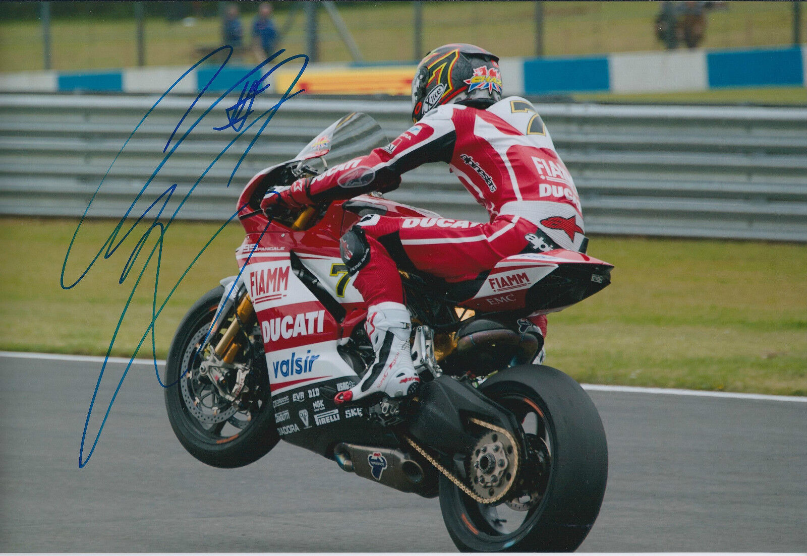 Chaz DAVIES SIGNED DUCATI Rider Autograph Photo Poster painting AFTAL COA WSB Donnington Park