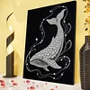 DIY Pearl Painting White Whale for Home Wall Decor with Frame(40*30cm)