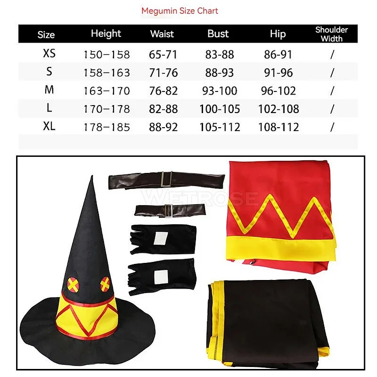 【Wetrose】In Stock Aqua Megumin Cosplay Costume Satou Anime Cos Kazuma Konosuba 2024 New Season 3 Full Set Wig Halloween Xmas Cos