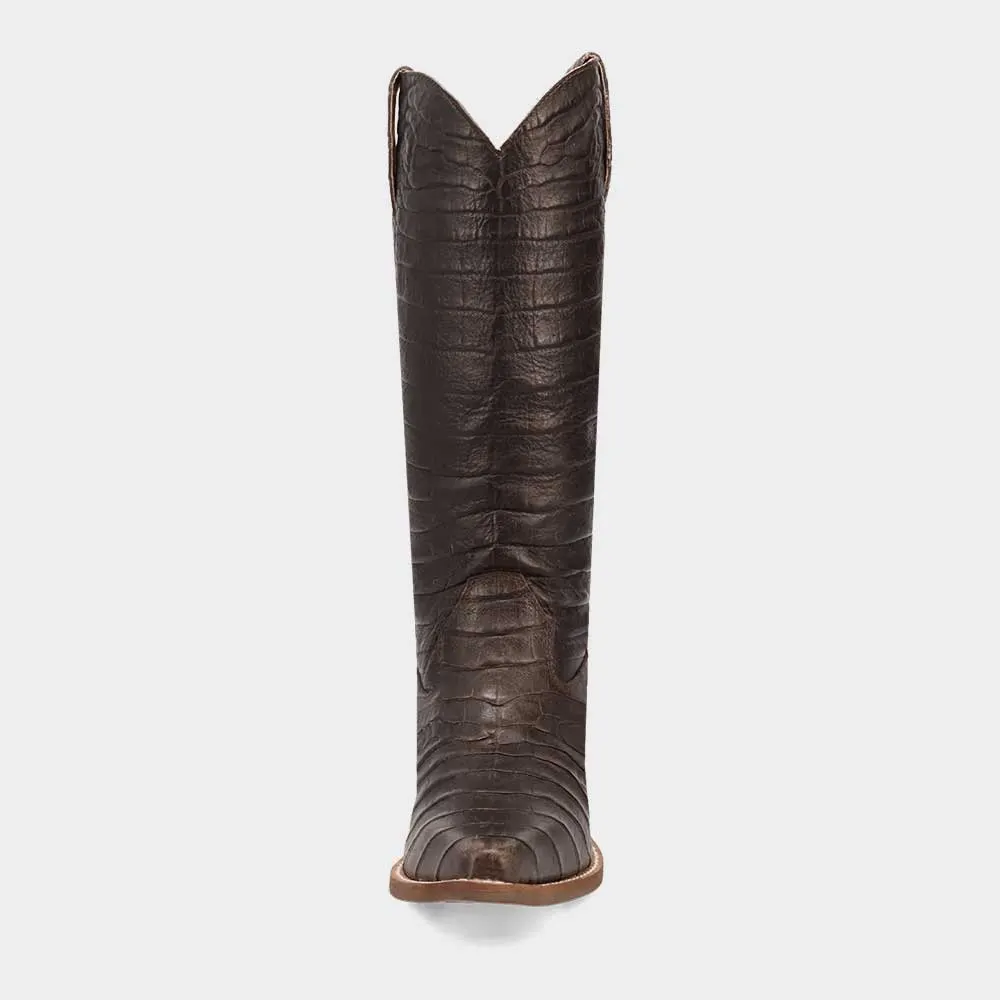 Women's Chocolate Brown Pull On Snip Toe Western Boots for Women