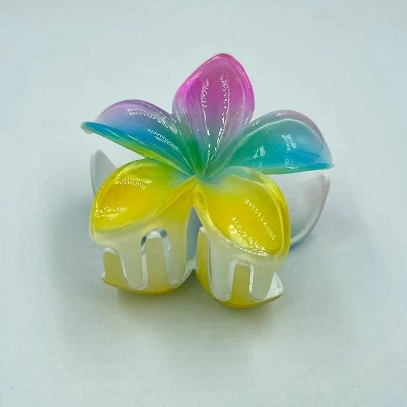 12 Pieces Women’s Minimalist Flower Plastic Resin Stoving Varnish Hair Claws