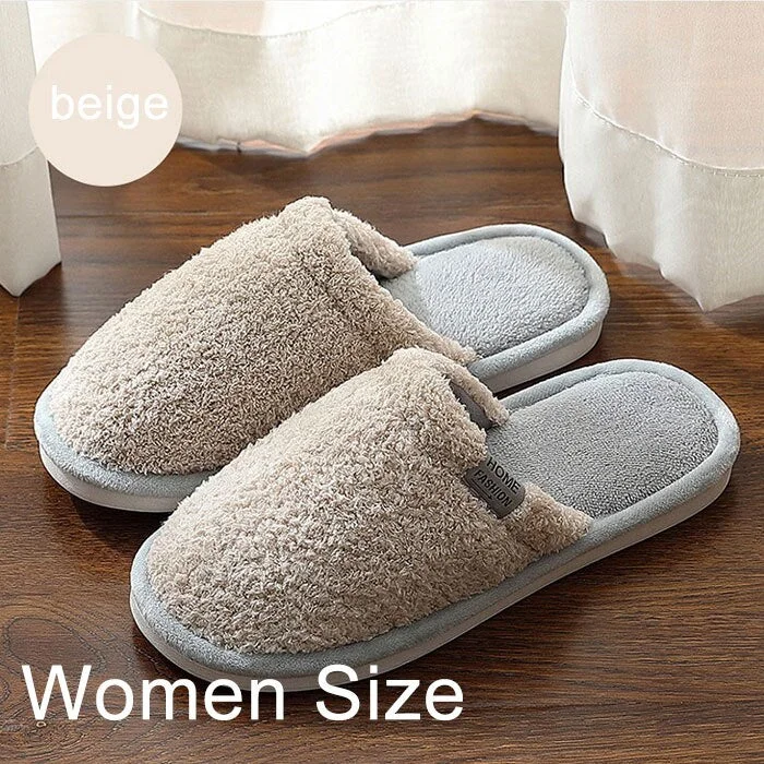 Large Size 43-47 Women Fur Slippers Casual Solid Suede Beautiful Winter Slippers Women Memory Foam Home Shoes Woman