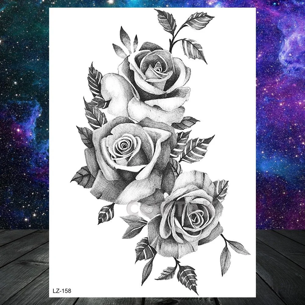 COKTAK Sexy Watercolor Lavender SweetPeas Flower Blossom Temporary Tattoos Sticker Fake Tattoo For Women Girl Art Daisy Tatoos