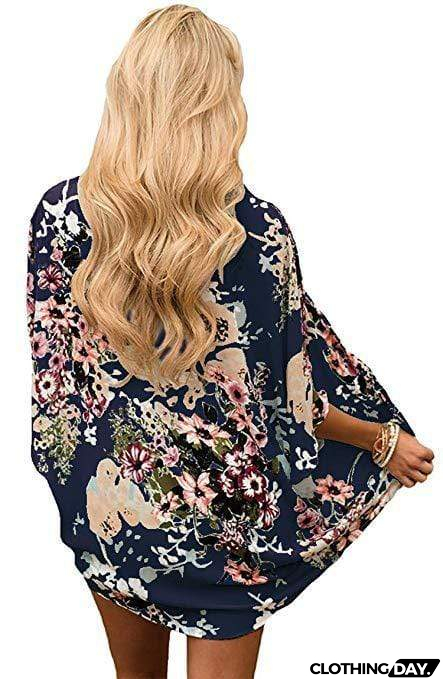 Bohemia Flower Print Summer Beach Women's Cardigan Loose Chiffon Coat