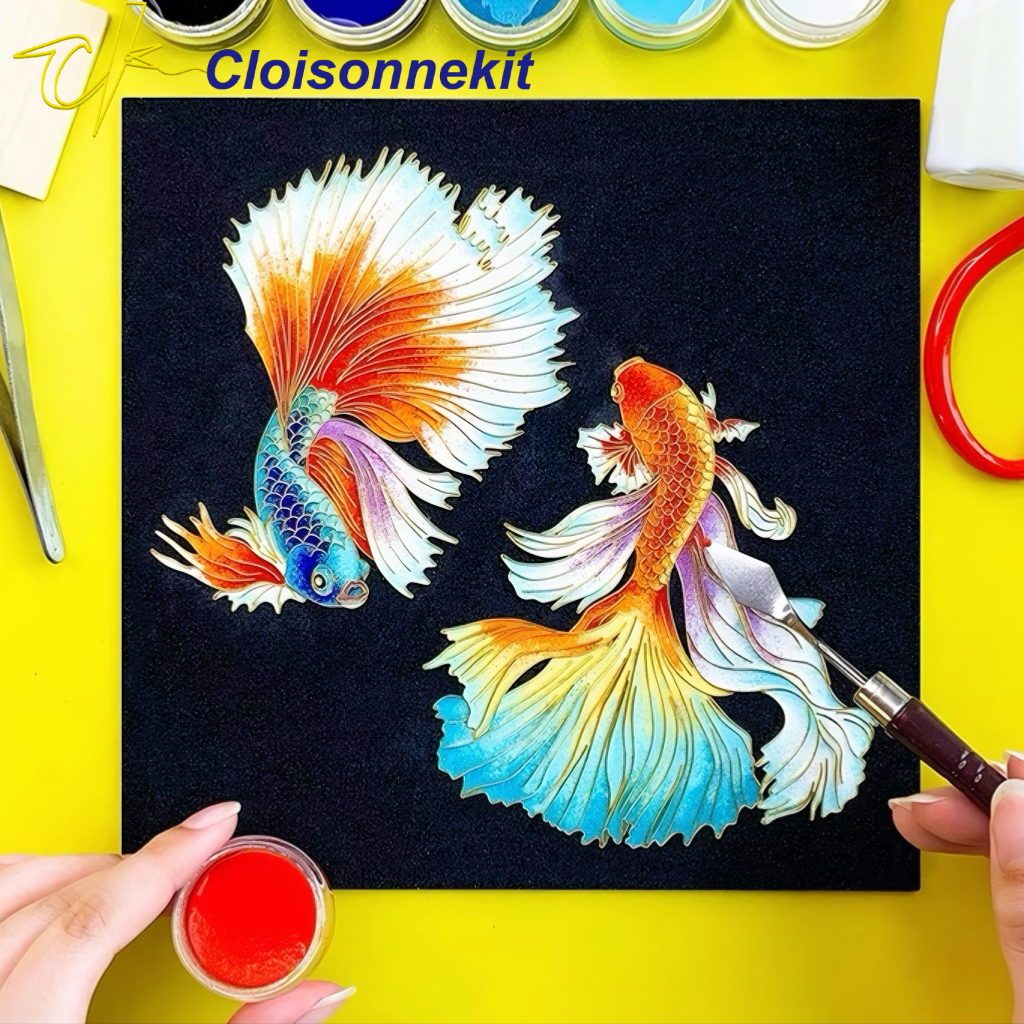 Goldfish Duo - Cloisonne Painting Art Kits - Cloisonnekit