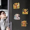 (US Local)6Pcs Diamond Painting Refrigerator Magnets Diamond Art Kits for Adults (Yaks)