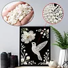 Hummingbird Premium 5D Diamond Painting Kit Black & White Pearls painting Sparkling Special Shaped Diamond painting