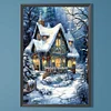 Diamond Painting-DIY Full Round Drill Christmas Snow House(40*60 CM)