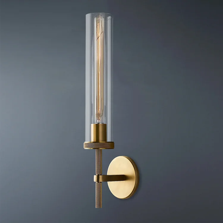 Gold Wall Sconce,Long Torch Knurled Bedroom Grand Modern Wall Sconce Vjlight