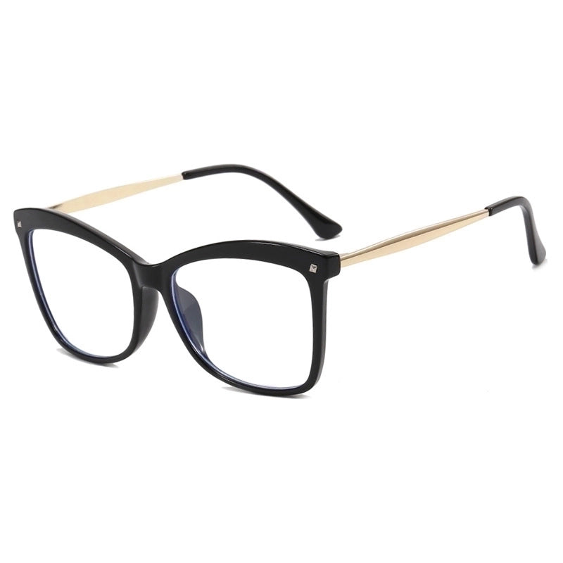 Cross-border Cat Eye Mi Nail Glasses Frame 2023 New Anti-blue Light Fashion Plain Glasses Women’s Ins Trendy Large Frame Glasses