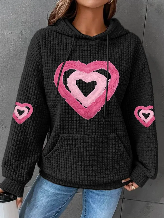 Women's Valentine's Day Printed Long Sleeve Hoodie