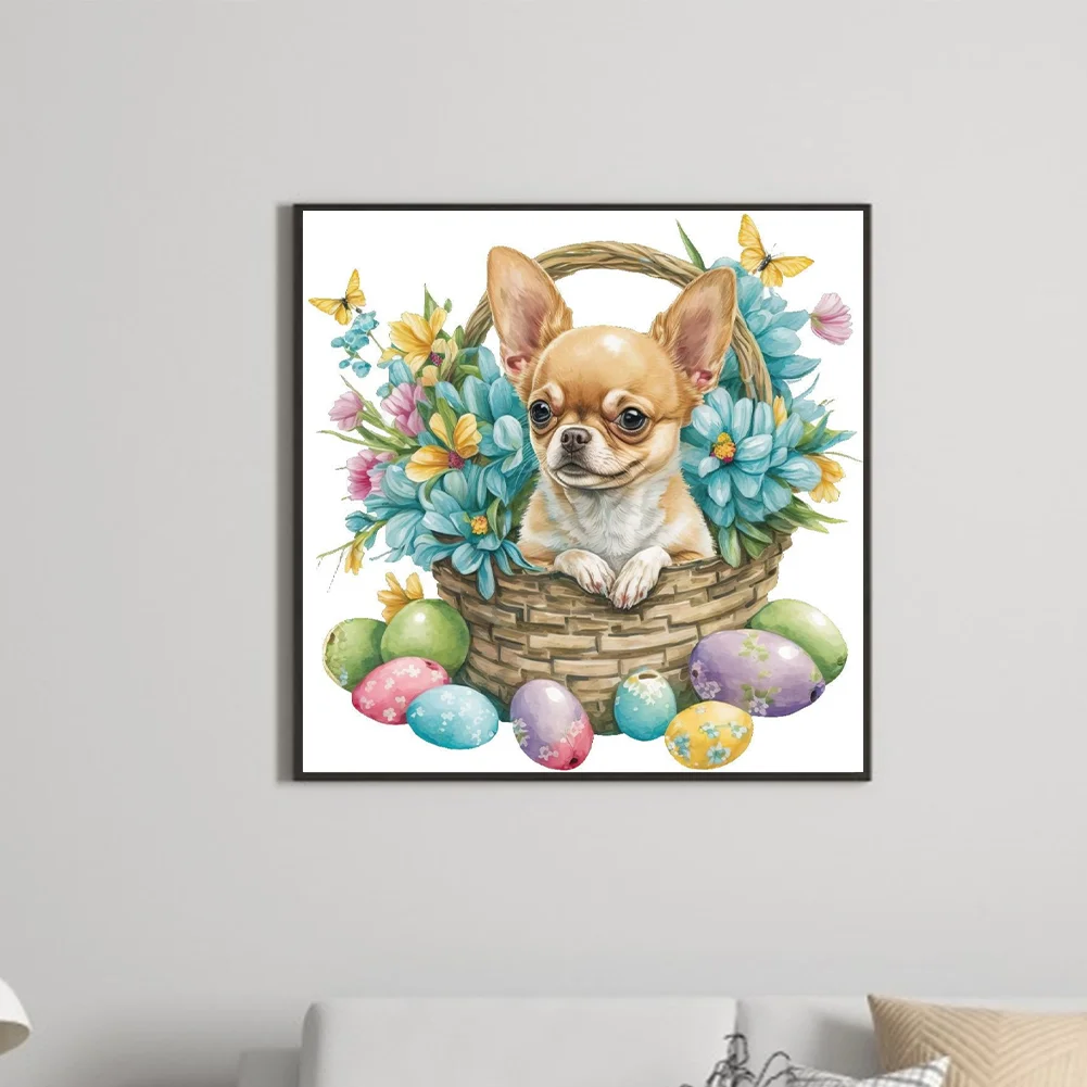 Diamond Painting - Full Round Drill - Easter Dog(Canvas|30*30cm)