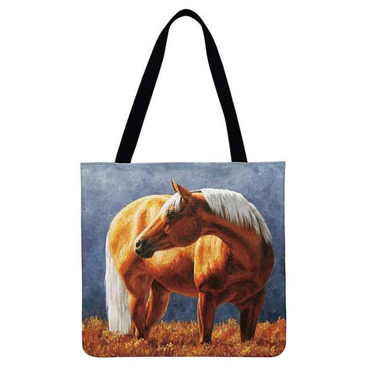 Modern Animal Running Horse - Linen Tote Bag
