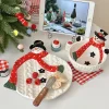 Christmas Snowman - shaped Ceramic Plates and Bowls