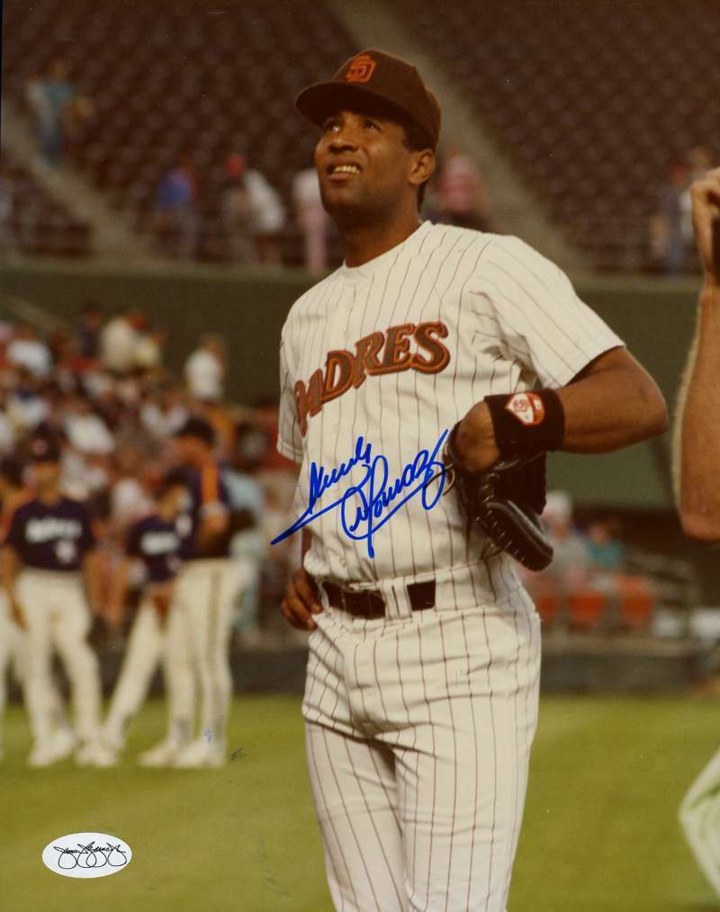 Sandy Alomar Jr Padre Jsa Sticker Signed Original Image 1/1 8x10 Photo Poster painting Autograph