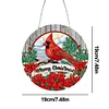 Diamond Painting Stained Glass Cardinal Pendant