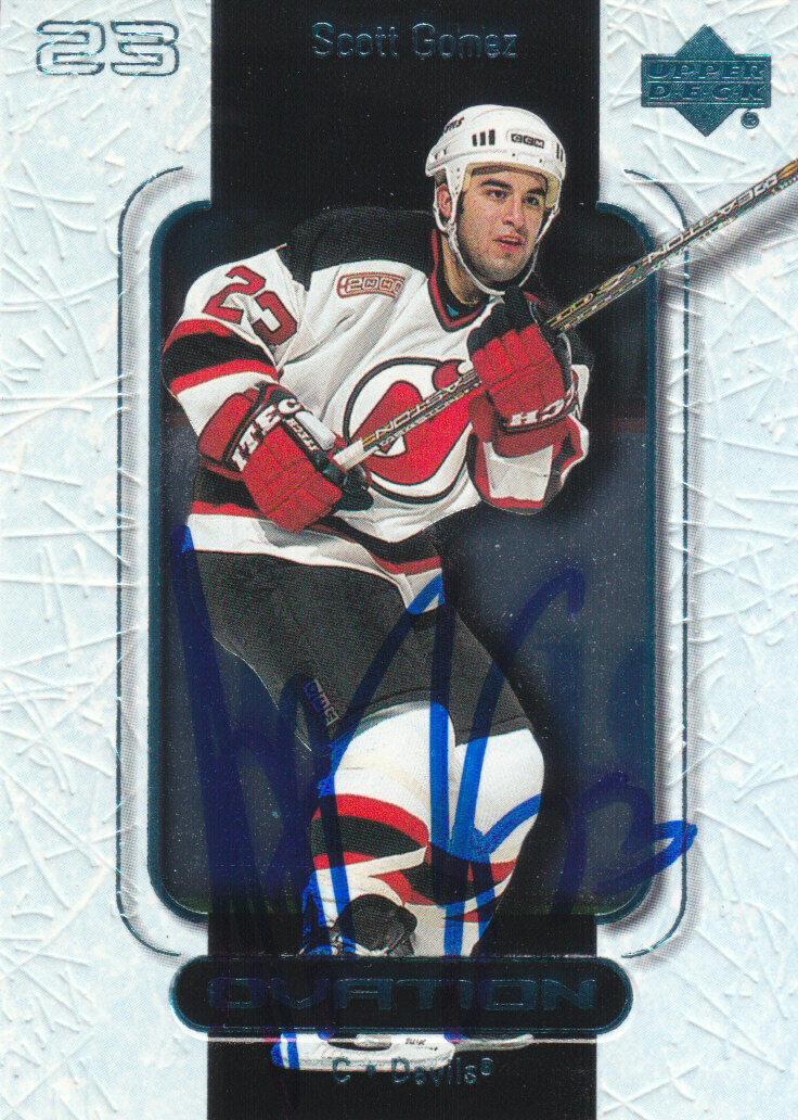 Scott Gomez Autograph 99-00 Ovation Devils Card Canadiens - Islanders Asst.