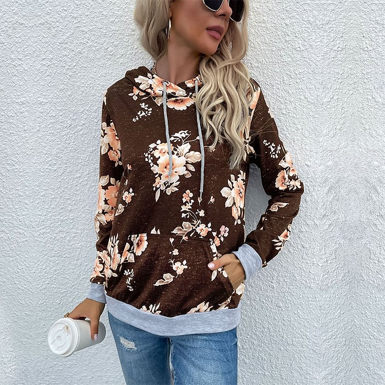 Women's Pullover Print With Pocket Hoodie
