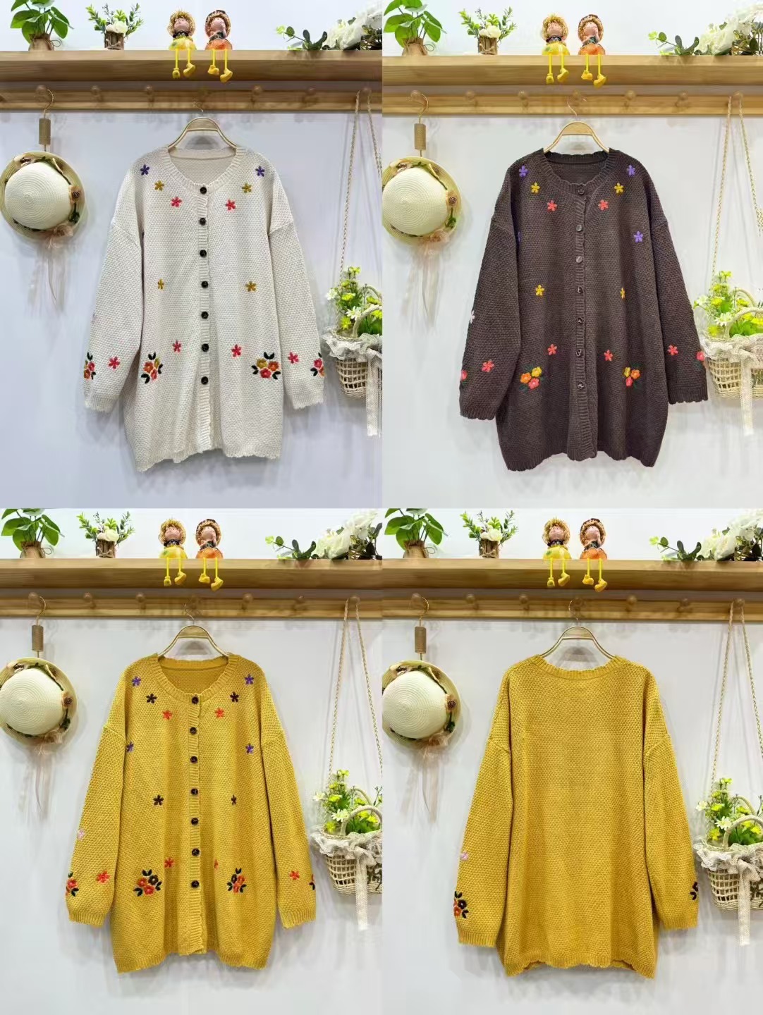 Chicfifth Sweater Women Winter Long Sleeve High Quality Autumn Vintage Top Knitted Cardigan