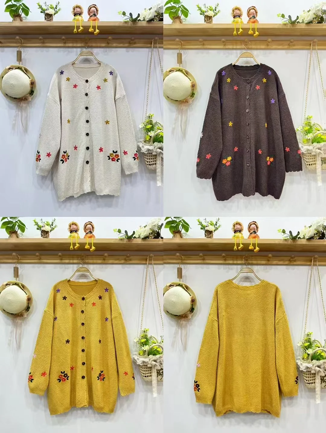 Chicfifth Sweater Women Winter Long Sleeve High Quality Autumn Vintage Top Knitted Cardigan