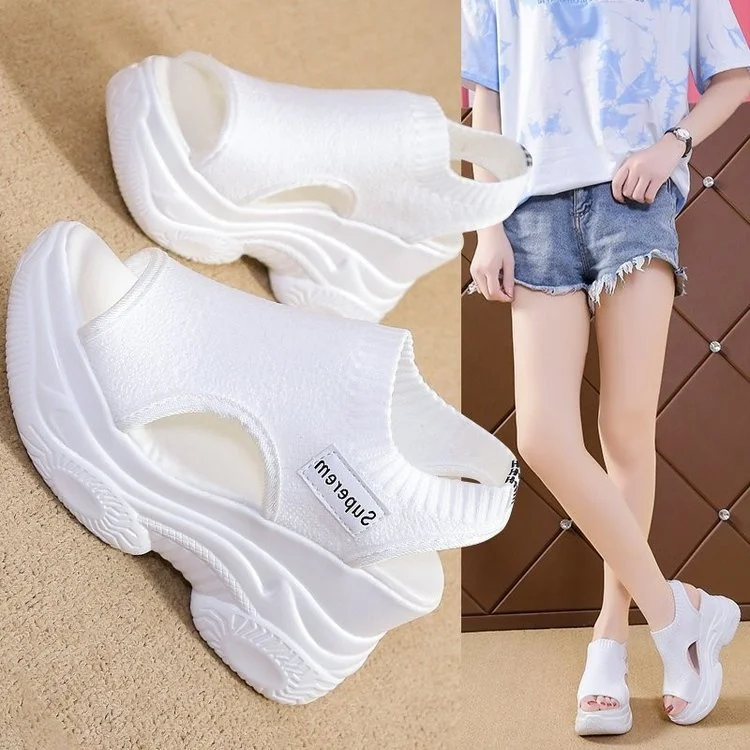 Wongn Wongn Women's Shoes Flying Cloth Breathable Open Toe Waterproof Platform Cool Cool High Heel Slippers Women's Shoes