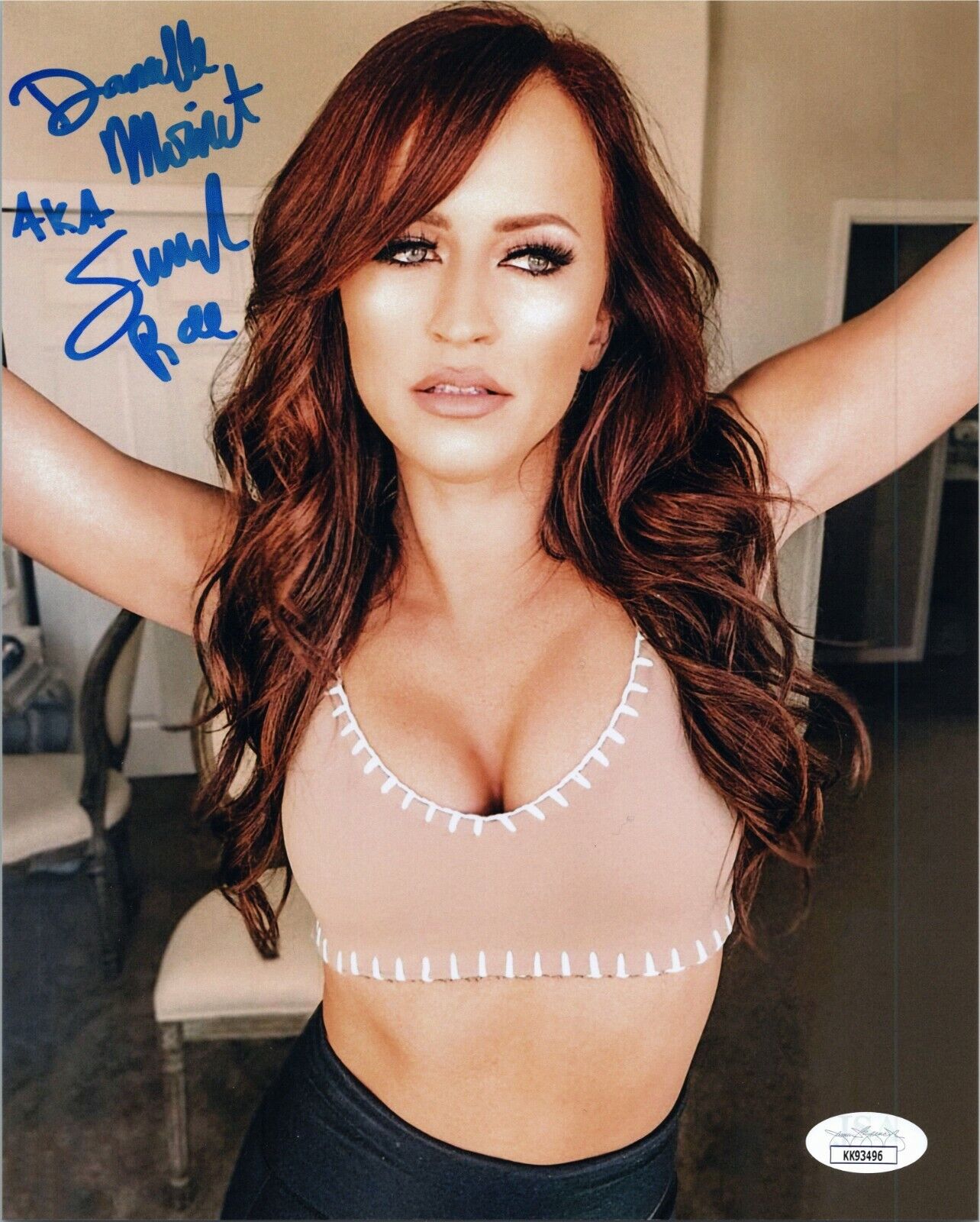 DANIELLE MONET ~SUMMER RAE Authentic Hand-Signed WWE DIVA