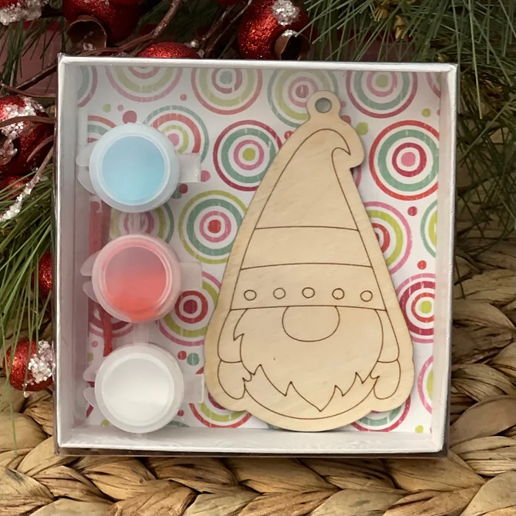 DIY Ornament Kit, Kids Ornament Kit, Paint Your Own Ornament, Gnome Ornament