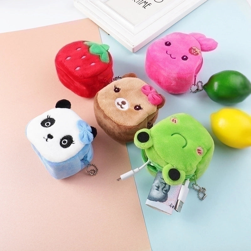 Cute Small Three-dimensional Cartoon Zipper Plush Change Purse