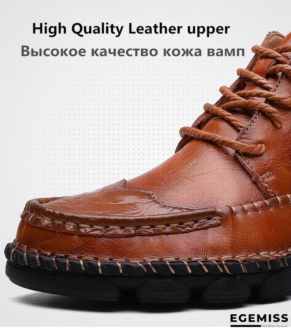 Cow Split Leather Men Boots Comfortable Boots Men Footwear Rubber Ankle Boots Men's Shoes | EGEMISS