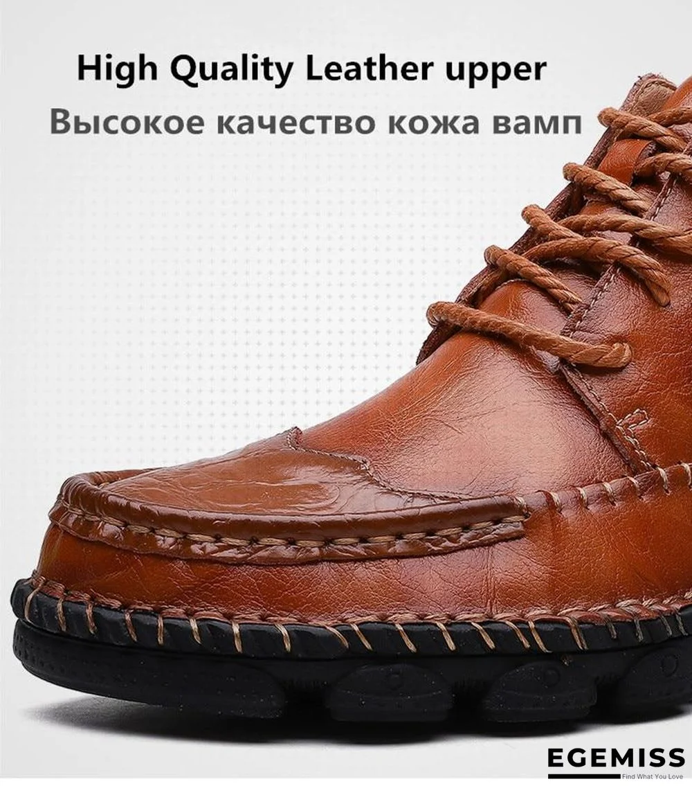 Cow Split Leather Men Boots Comfortable Boots Men Footwear Rubber Ankle Boots Men's Shoes | EGEMISS