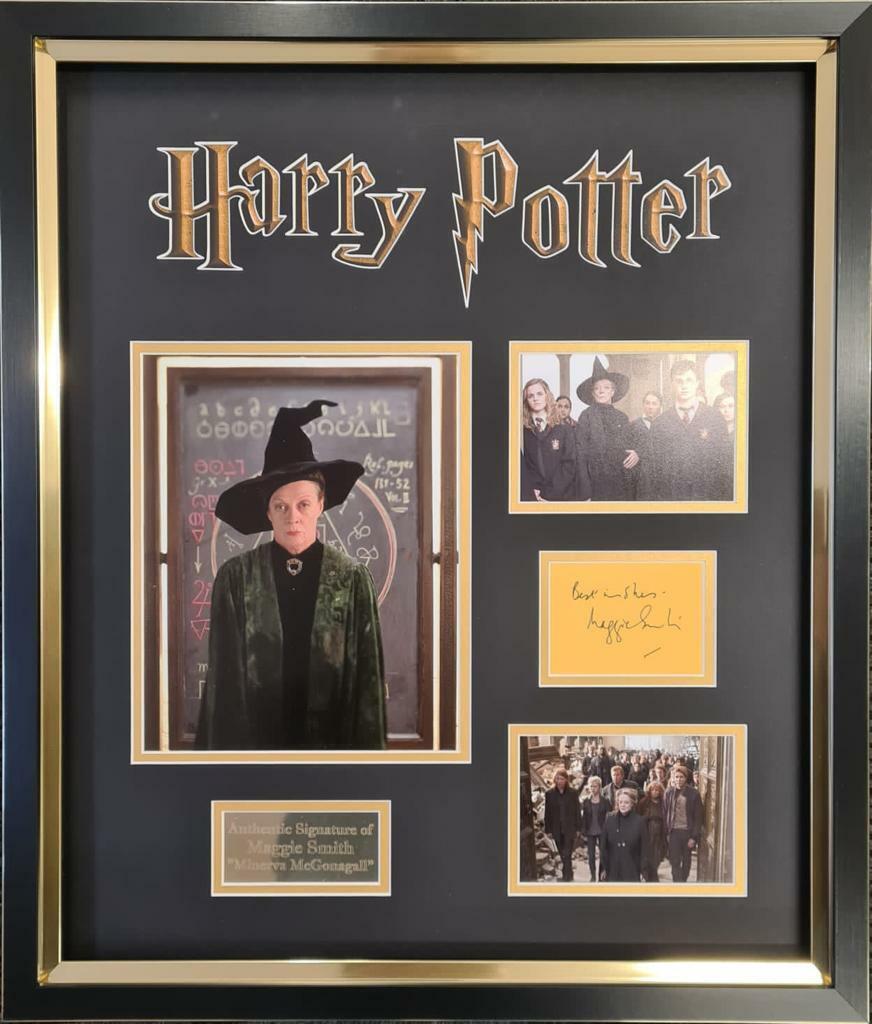 Maggie Smith SIGNED & Framed HARRY POTTER Photo Poster painting Mount DISPLAY AFTAL COA