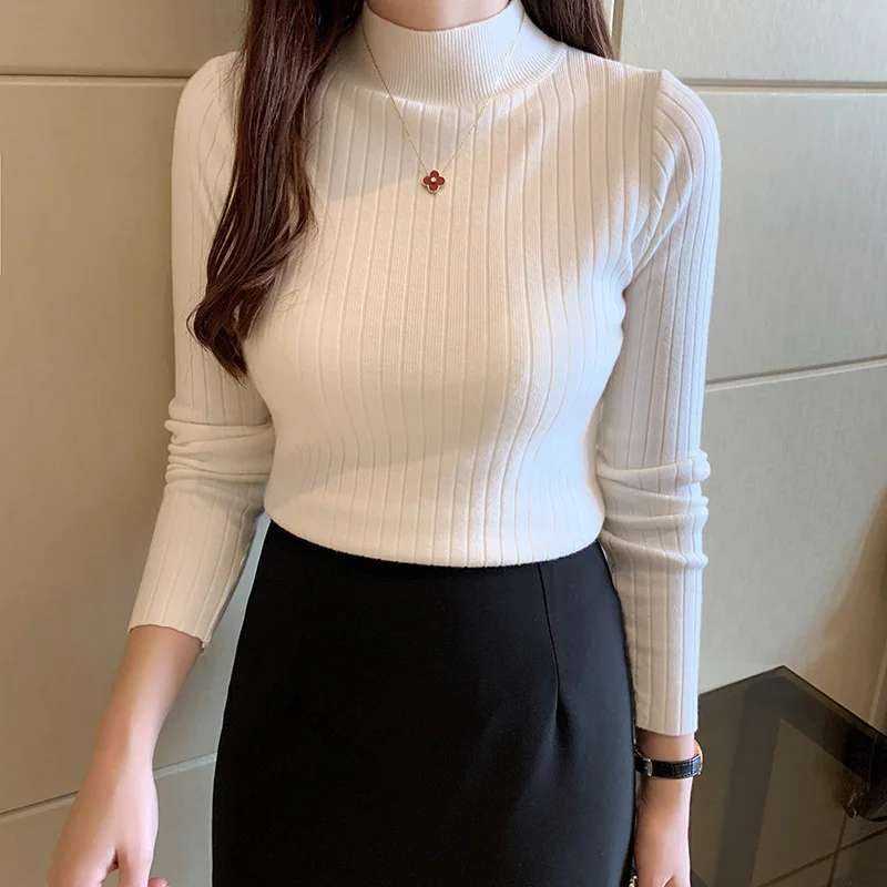 Uveng Uveng Collar Bottomed Bottom Shirt Women With Thin 2025 Autumn And Winter 2025 New Long-Sleeved Knitted Shirt