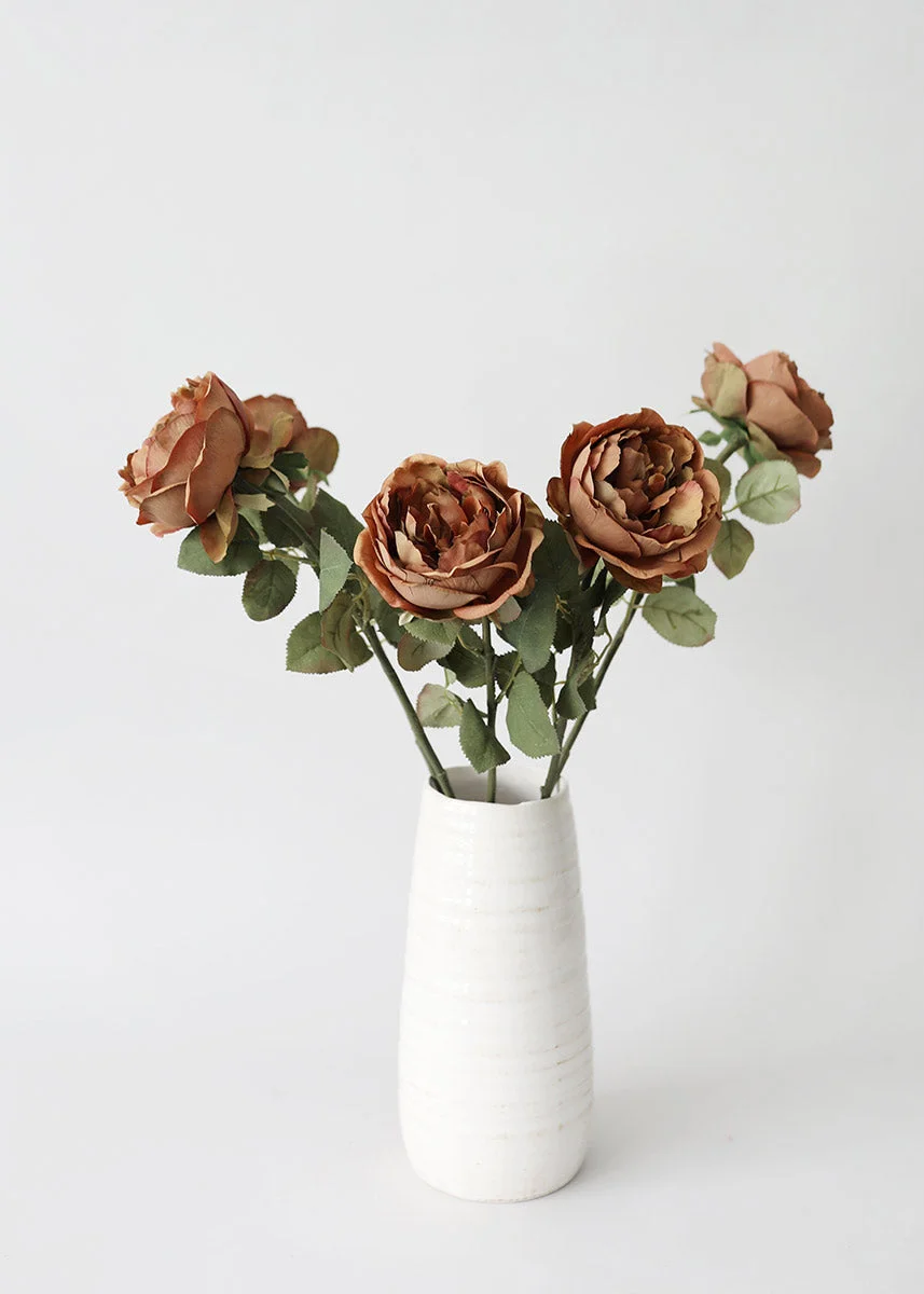 Artificial Garden Rose in Earthy Brown - 26"