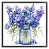 Blue Larkspur Full Stamped Cross Stitch 18CT 2-Strand 25x25cm