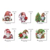 (US Local)6PCS  Xmas DIY Crystal Refrigerator Magnet for Decor (Christmas Gnome)