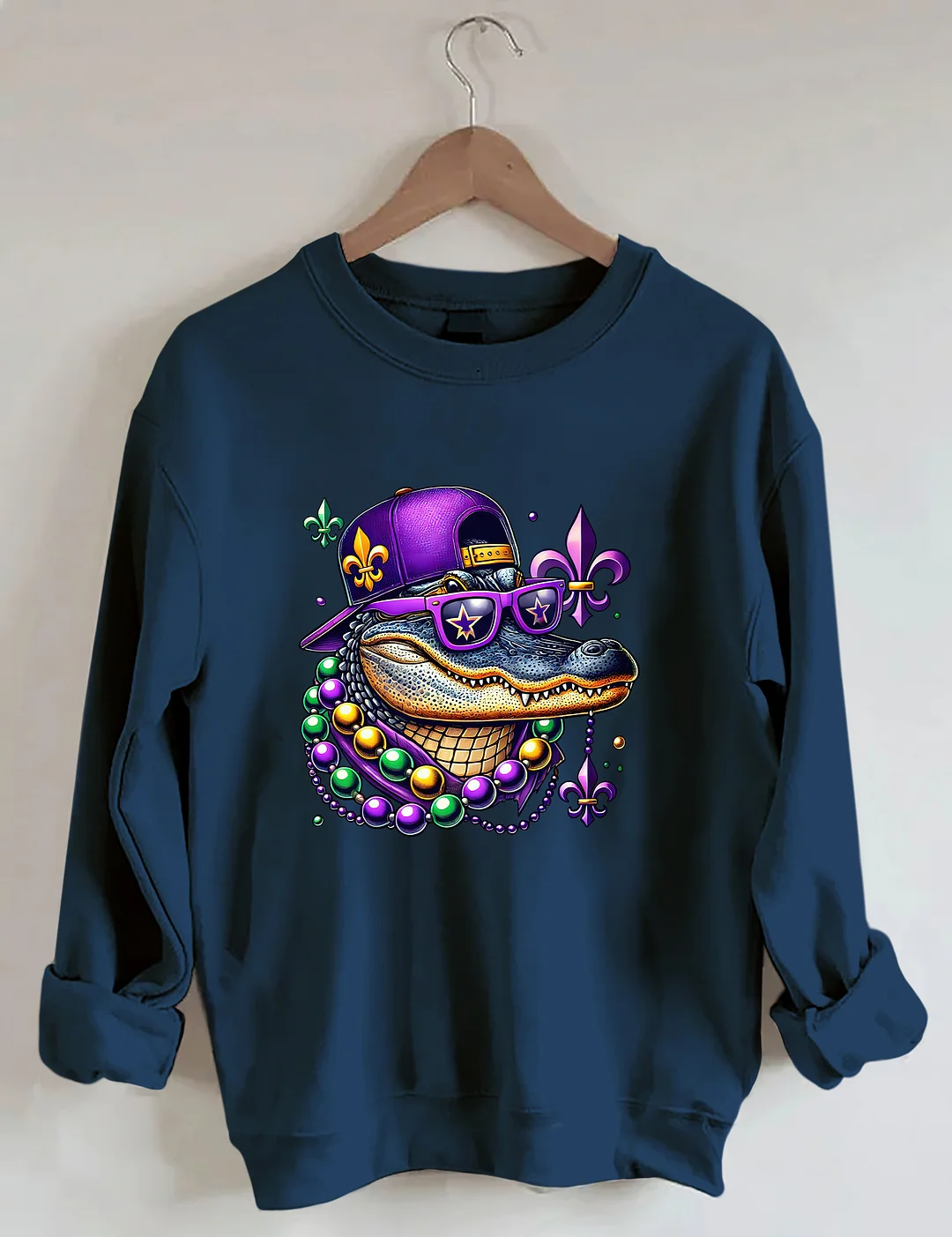 Mardi Gras Crocodile Sweatshirt