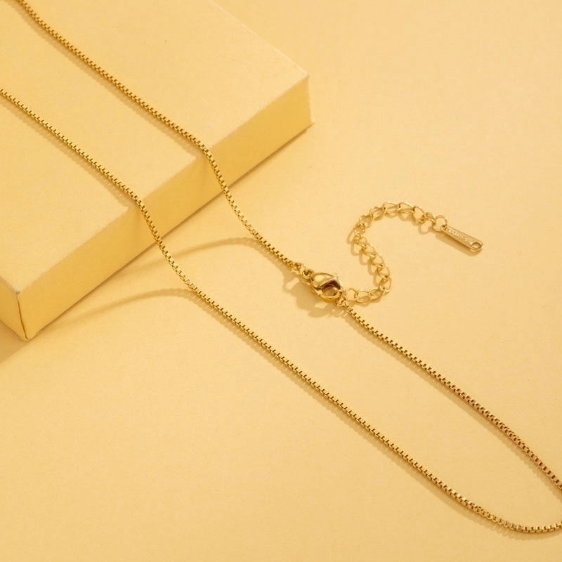 Stainless Steel 18K Gold Plated Minimalist Plating Solid Color Necklace