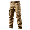 Men's Vintage Khaki Cargo Pants With Multiple Pockets by Inlyline