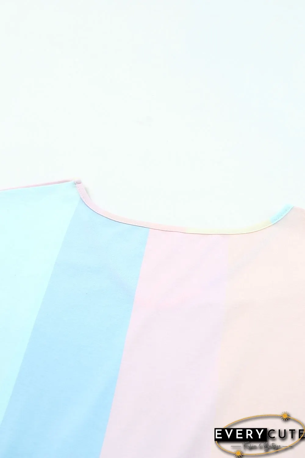 Multicolor Striped Color Block Tiered Mini Dress