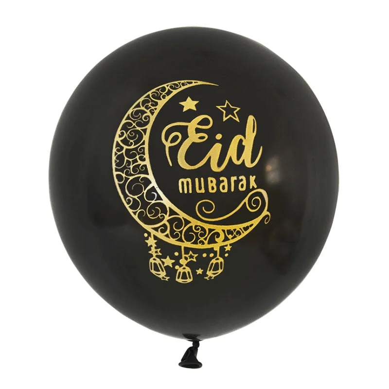10pcs Eid Mubarak Metal Latex Balloon Ramadan Kareem Decoration Air Globos Ramadan Mubarak Muslim Islamic Festival Party Decor