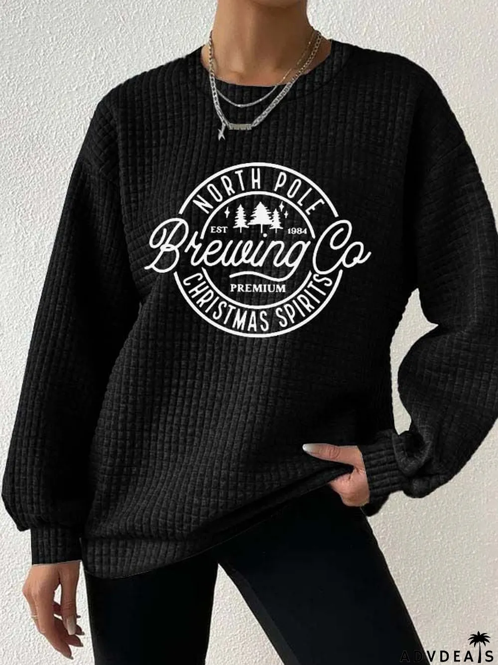 Women's North Pole Brewing Co Waffle Sweatshirt