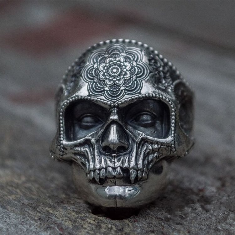 YOY-Color 316L Stainless Steel Heavy Sugar Skull Ring