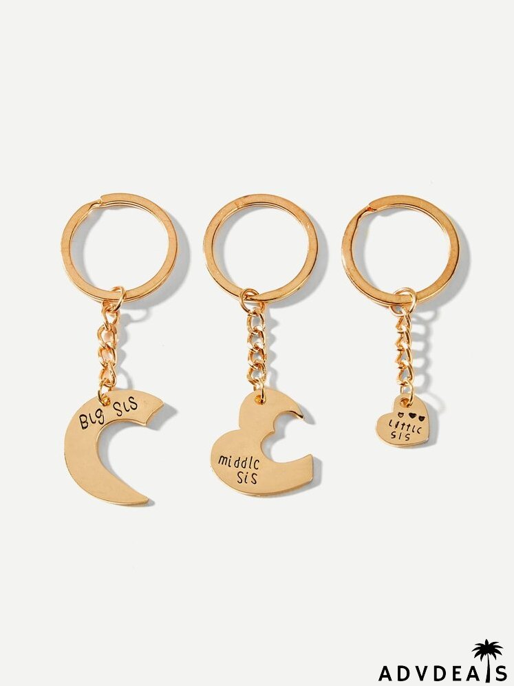 Heart Design Keychain Set 3pcs