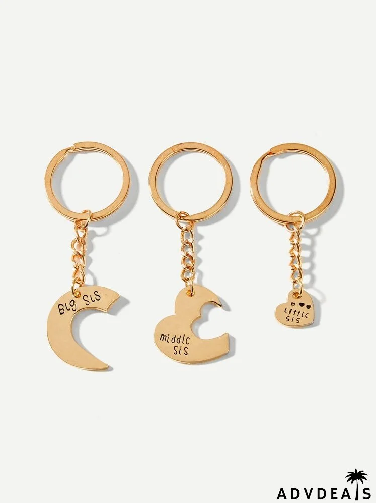 Heart Design Keychain Set 3pcs